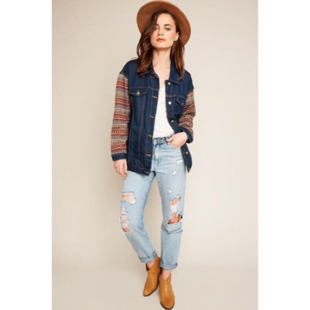 🔥HOST PIC🔥🌟TONI KNIT DENIM JACKET🌟 - Picture 6 of 8